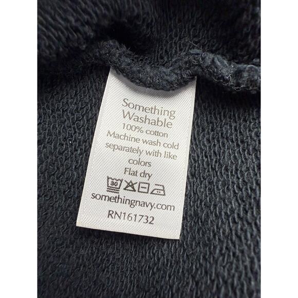 Something Navy Women Small Black Cropped Sweatshirt Contrast Stitching - Picture 4 of 10